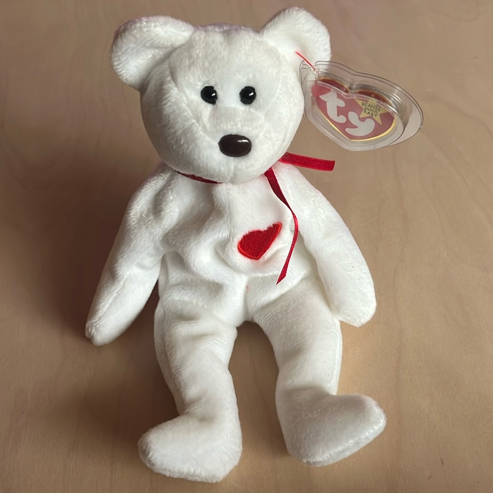 🔥3/$20 - Vintage TY Beanie Baby – Valentino the Bear (1994) – EUC with tag